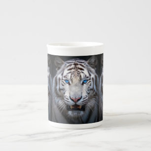 Weißer Tiger mit blauen Augen Prozellantasse