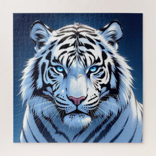 Weißer Tiger mit blauen Augen Puzzle
