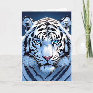 Weißer Tiger mit blauen Augen zum Geburtstag Karte