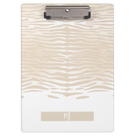 Weißer Tiger Monogramm Klemmbrett