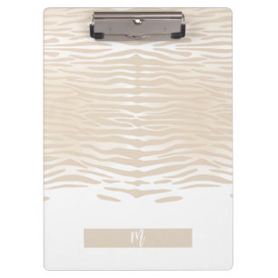 Weißer Tiger Monogramm Klemmbrett