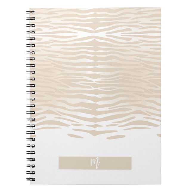 Weißer Tiger Monogramm Notizblock (Vorderseite)
