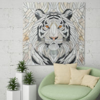 Weißer Tiger - Mosaikkunst aus Glas