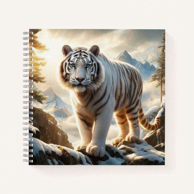 Weißer Tiger Notizbuch (Vorderseite)
