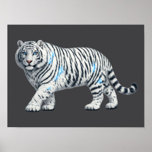 Weißer Tiger Poster Druck oder Digitaler Download 