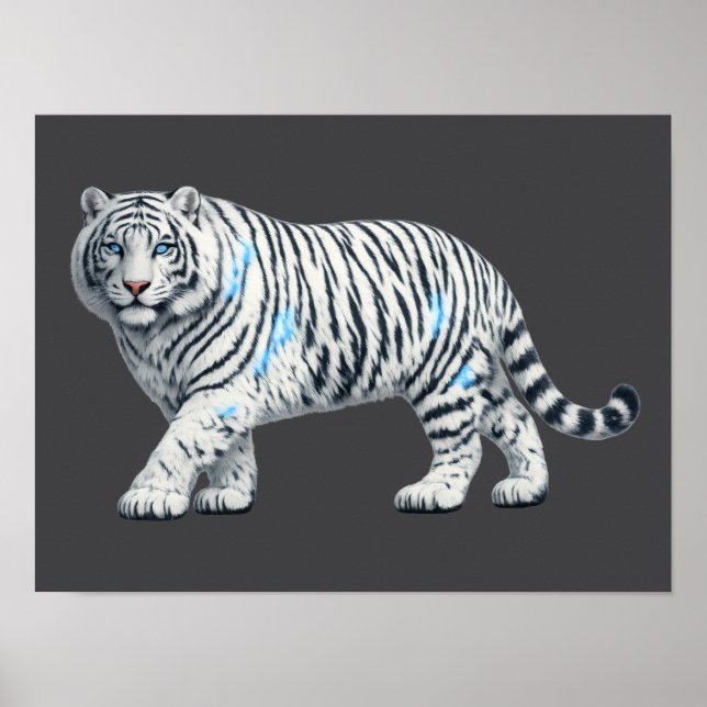 Weißer Tiger Poster Druck oder Digitaler Download  (Vorne)