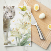 Weißer Tiger und Lilien Sternenstaub