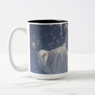Weißer Tiger unter Sternenlicht Zweifarbige Tasse