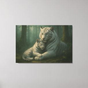 Weißer Tiger – Wächter des Lichts – ManJiangHong A Leinwanddruck