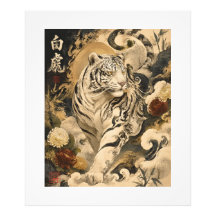 Weißer Tiger Wächter Kunst | Japanische Mythologie