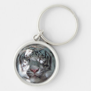 Weißer Tigerkopf Schlüsselanhänger