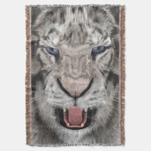 Weißer Tigerkopf Wildlife Ästhetik Decke