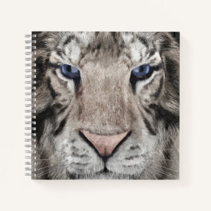 Weißer Tigerkopf Wildlife Ästhetik Notizbuch