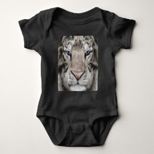 Weißer Tigerkopf Wildtier Ästhetik Baby Strampler