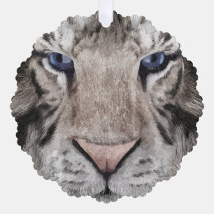 Weißer Tigerkopf Wildtier Ästhetik Ornament Karte