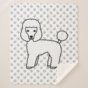 Weißer Toy Pudel Süßer Cartoon Hund Sherpadecke