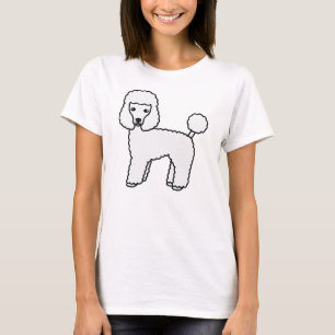 Weißer Toy Pudel Süßer Cartoon Hund T-Shirt