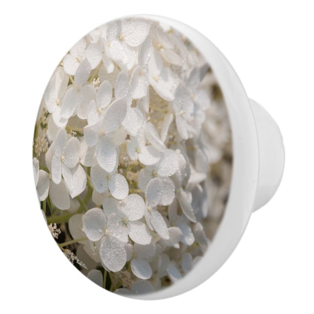 Weißer Türgriff, Blumen Keramikknauf (Rechts)