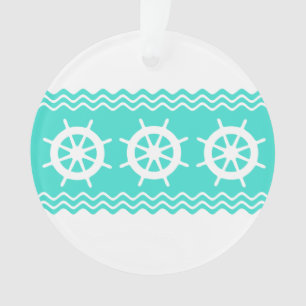 Weißer türkisfarbener Helm Streifen Ornament