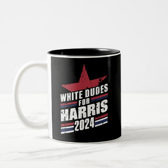 Weißer Typ für Kamala Harris 2024 Zweifarbige Tasse (Links)