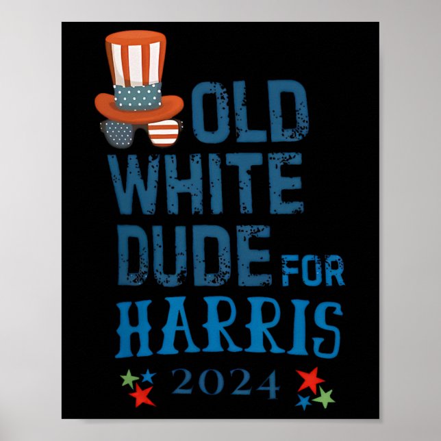 Weißer Typ für Kamala-Harris Präsident 2024 Poster (Vorne)