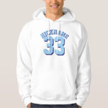 Weißer u. blauer Sport-Jersey-Entwurf der Hoodie<br><div class="desc">Weißer u. blauer Sport-Jersey-Entwurf der Erwachsen-| • Mit Kapuze Sweatshirt des Jerseys der Männer</div>