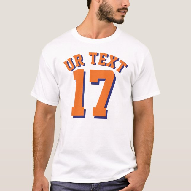 Weißer u. orange Sport-Jersey-Entwurf der T-Shirt (Vorderseite)