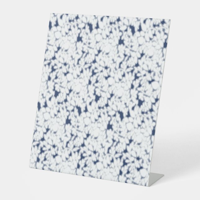 weißer und blauer Hintergrund mit einem Muster Sockelschild (Vorderseite)