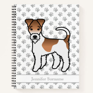Weißer und brauner Draht-Fuchs-Terrier Süßer Hund Notizbuch