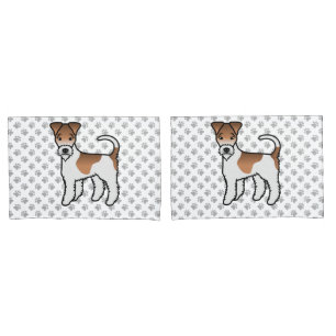 Weißer und brauner Drahthaar-Foxterrier süßer Cart Kissenbezug