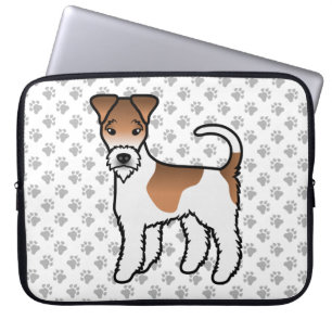 Weißer und brauner Drahthaar-Foxterrier Süßer Cart Laptopschutzhülle