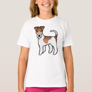 Weißer und brauner Drahthaar-Foxterrier Süßer Cart T-Shirt