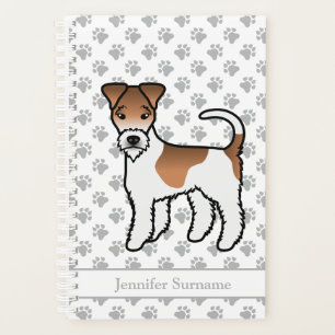 Weißer und brauner Drahthaar-Foxterrier Süßer Hund Planer