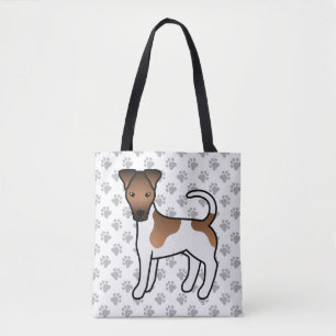 Weißer und brauner glatter Fox Terrier süßer Carto