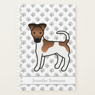 Weißer und brauner glatter Fox Terrier Süßer Hund Planer