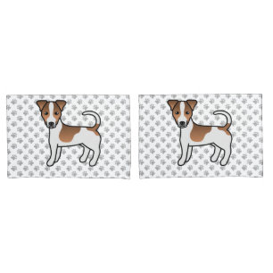 Weißer und brauner glatthaariger Jack-Russell-Terr Kissenbezug