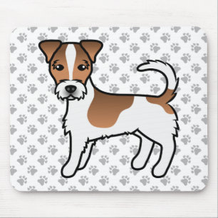Weißer und brauner Jack-Russell-Terrier-Hund mit r Mousepad