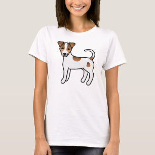 Weißer und brauner Parson-Russell-Terrier mit glat T-Shirt