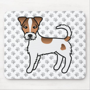 Weißer und brauner rauhaariger Parson-Russell-Terr Mousepad