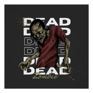 Weißer und Brauner Toter Zombie Glänzendes Poster