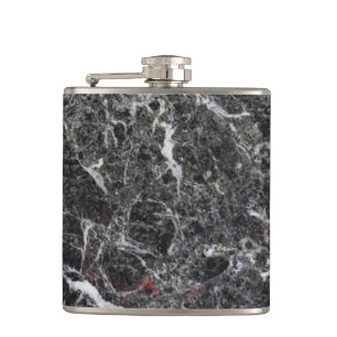 Weißer und dunkelgrauer Marmorstein Flachmann