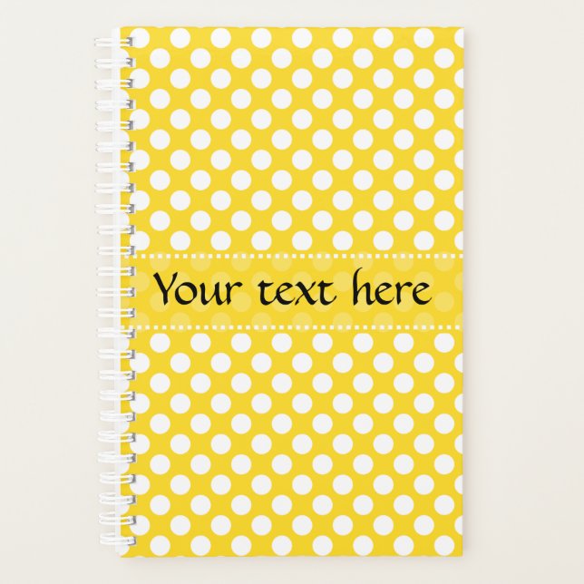 Weißer und gelber Polka-Dot Planer (Vorderseite)