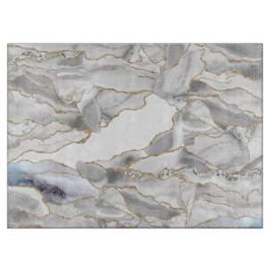 Weißer und Goldbarsch-Glitzer Schneidebrett