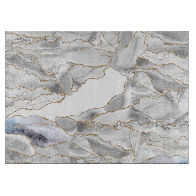 Weißer und Goldbarsch-Glitzer Schneidebrett (Vorderseite)