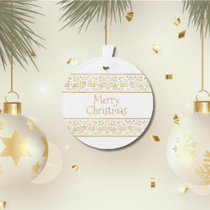 Weißer und goldener Glam Weihnachten Ornament