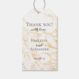 Weißer und goldener Marmor Geschenkanhänger