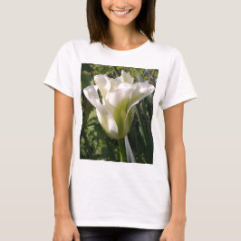 Weißer und grüner Tulpe-T - Shirt