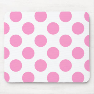 Weißer und rosa Polka-Dot Mousepad