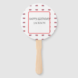 Weißer und roter LKW Geburtstag Fächer