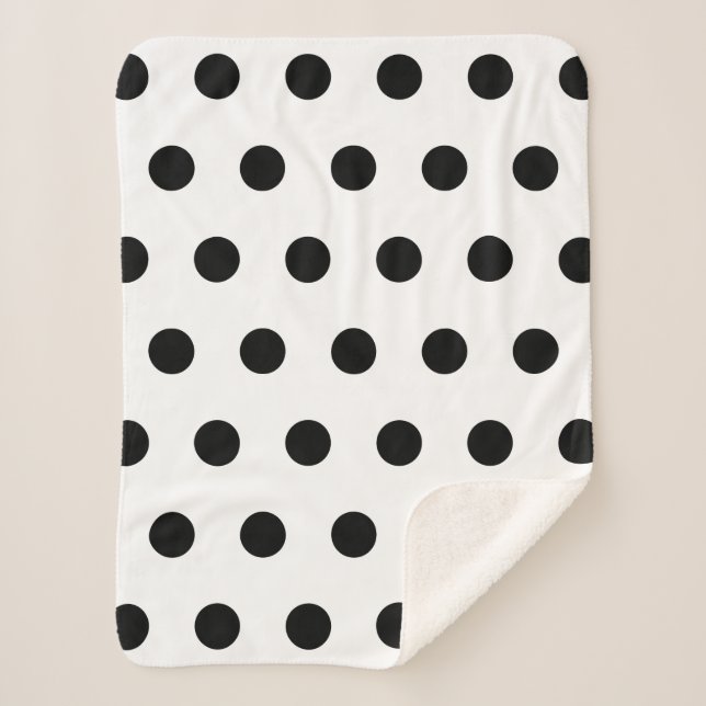 Weißer und schwarzer Polka-Dot Sherpadecke (Vorderseite)